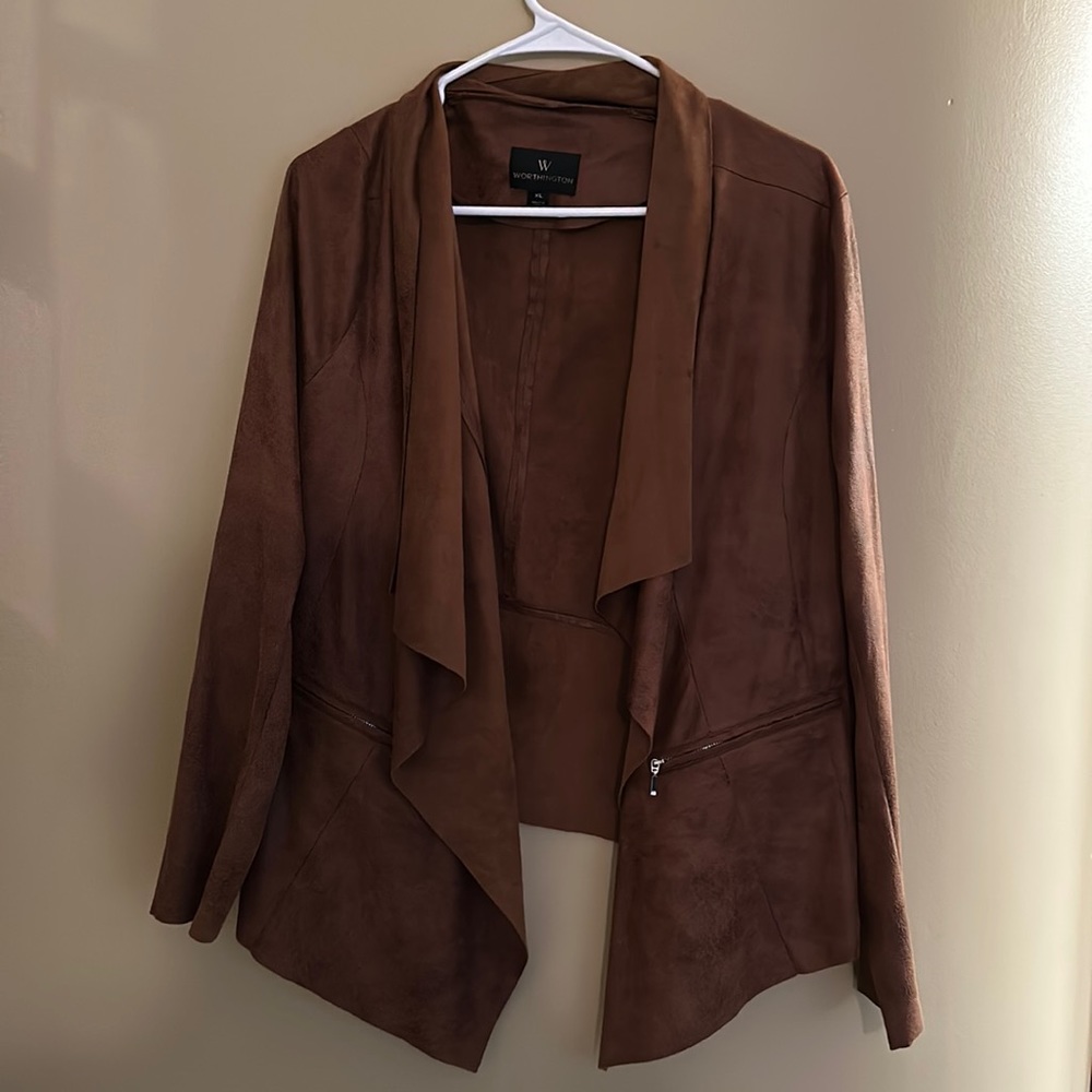 Faux suede blazer